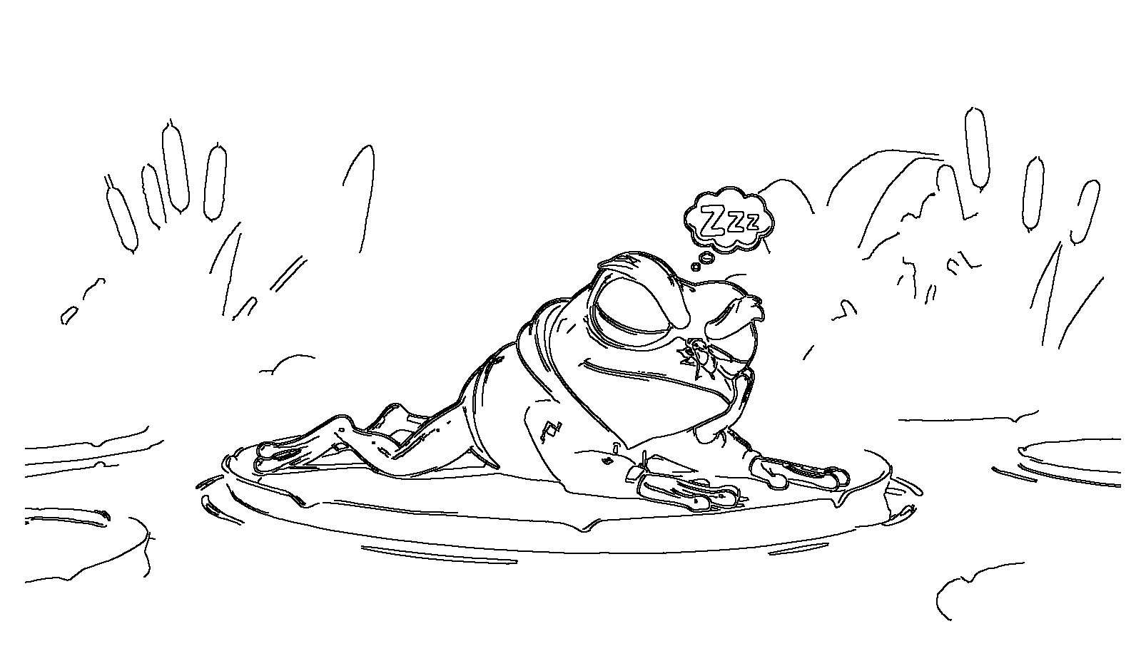 Angry Frog sleeping