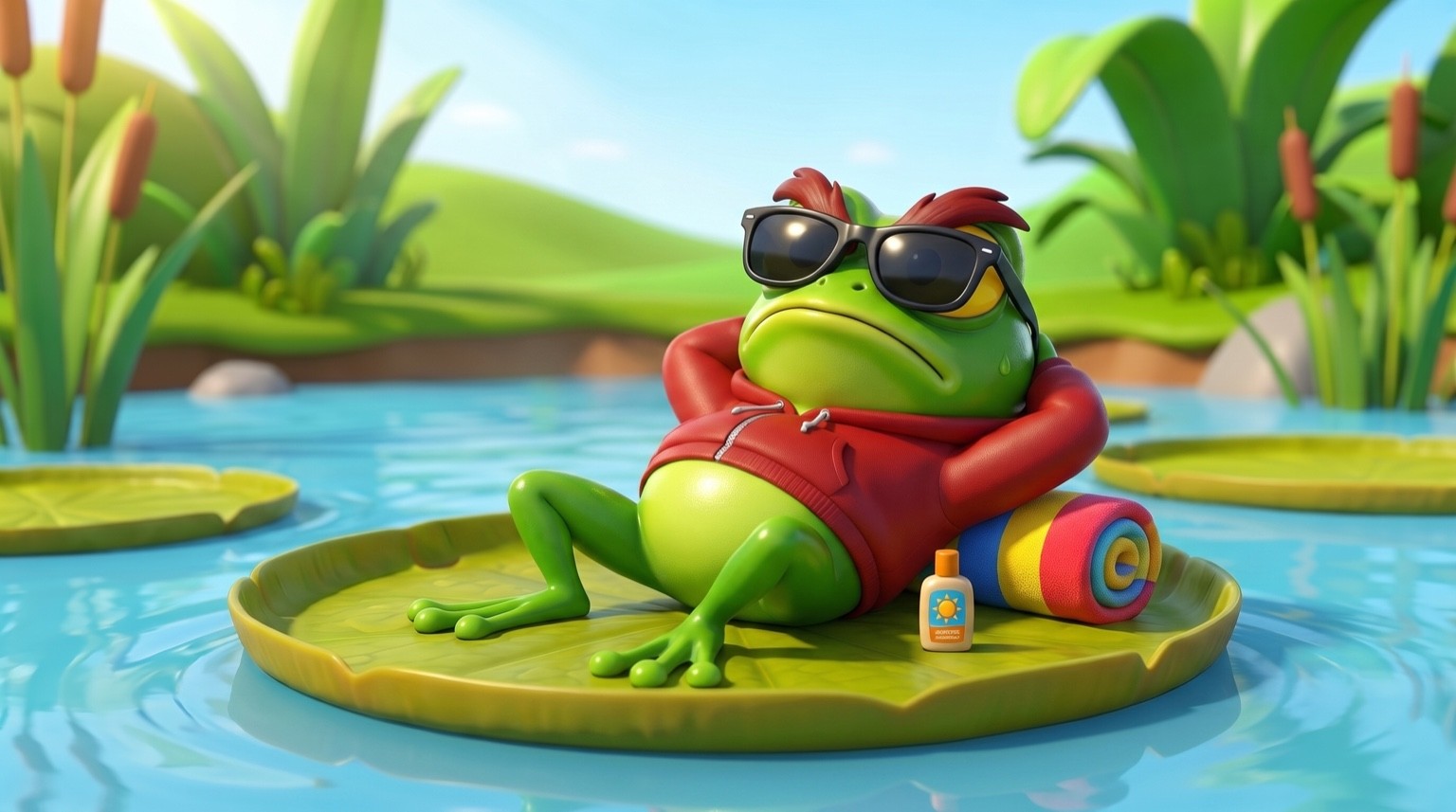Angry Frog relaxing